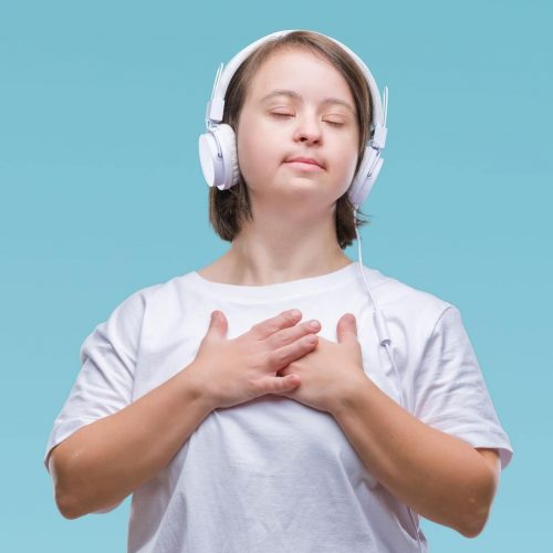 Girl headphones square